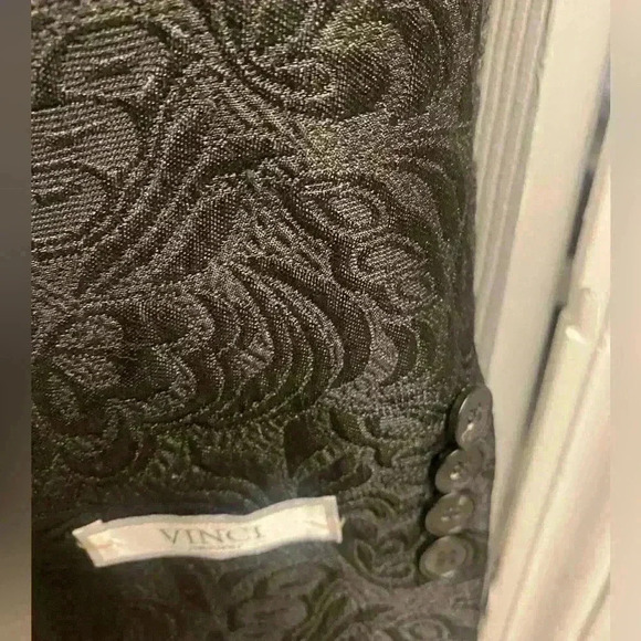 Vinci Philosophy black evening formal wedding vest & jacket with raised design - Picture 10 of 16